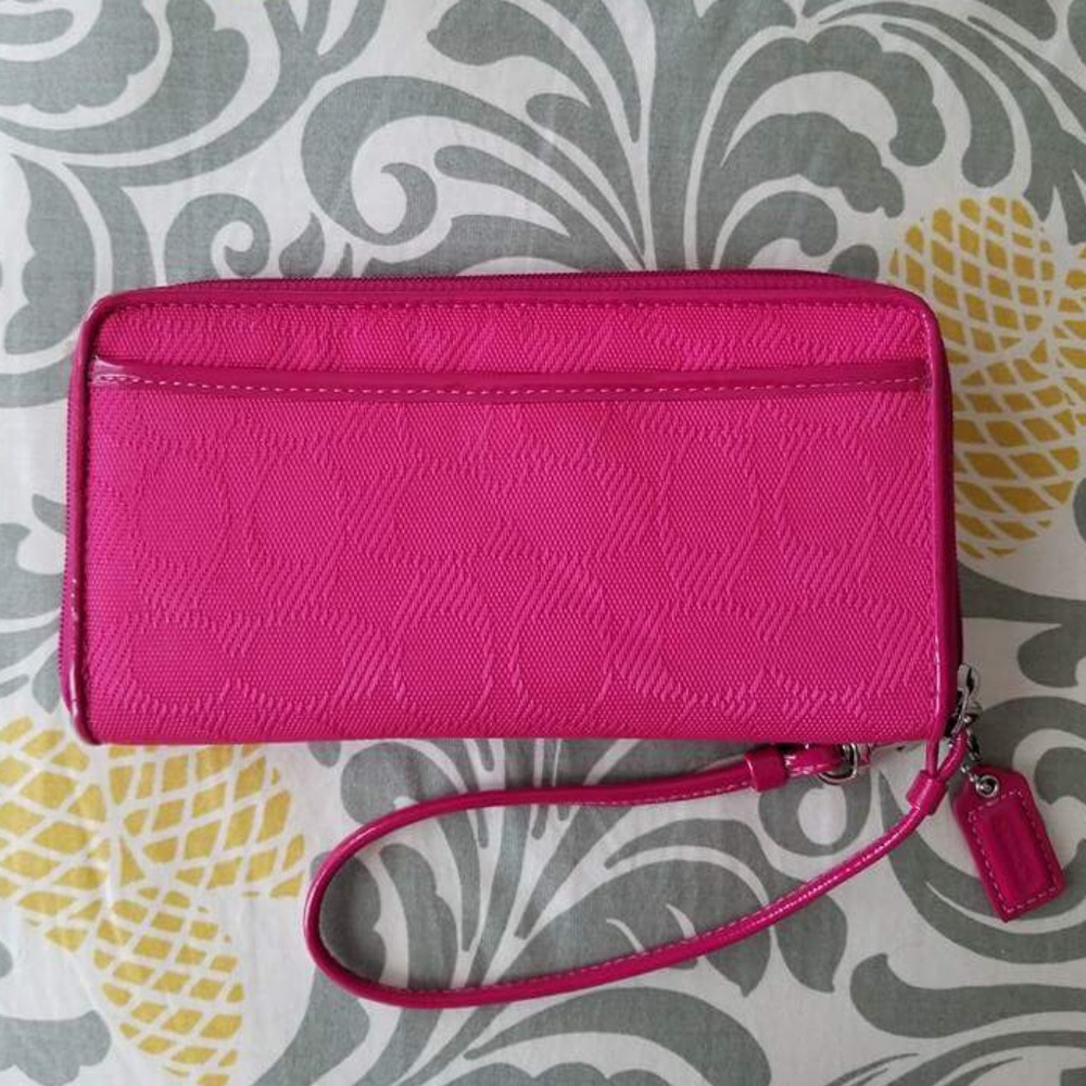 Coach Hot Pink Zip Around Wallet